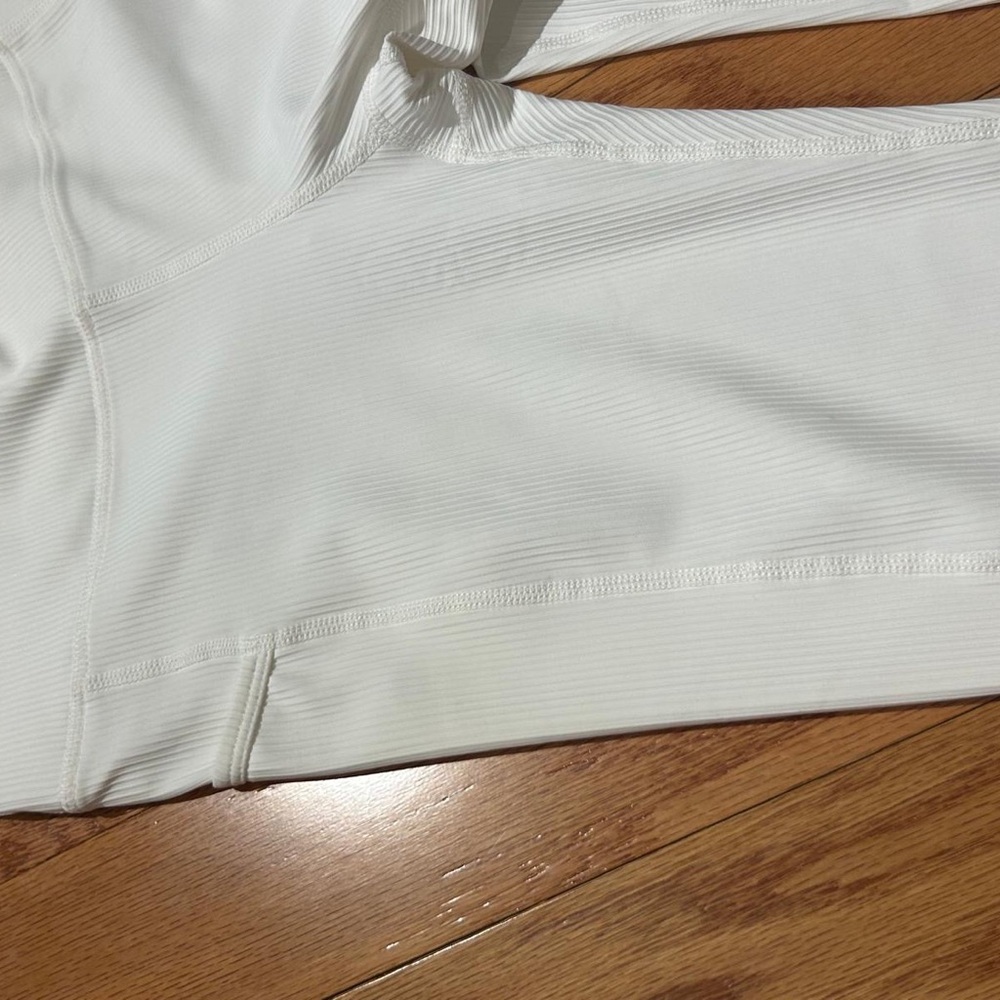 White Ribbed Leggings - Picture 3 of 7
